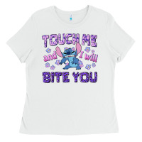 White touch me and i will bite you Ladies Tee - texasbilliewilder