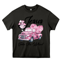 Asphalt Leopard Floral Pink Car Jesus Take The Wheel Heavy Core Tee - Bettercallsaul