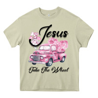Mossy Leopard Floral Pink Car Jesus Take The Wheel Heavy Core Tee - Bettercallsaul