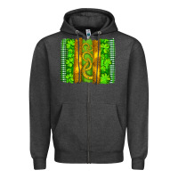Charcoal Heather saint patricks horseshoe shamrock leopard glitter brushstroke Zipper Hoodie - Artiststas