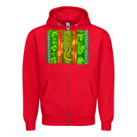 Red saint patricks horseshoe shamrock leopard glitter brushstroke Zipper Hoodie - Artiststas