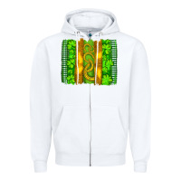 White saint patricks horseshoe shamrock leopard glitter brushstroke Zipper Hoodie - Artiststas