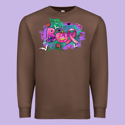 Halloween Boo With Cancer Ribbon Premium Sweatshirt Designed By Adodesignshop