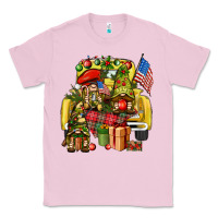 Bubblegum Pink Christmas army gnomes truck 4th of july Classic Tee - HowdyJamesFarm