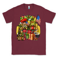 Burgundy Christmas army gnomes truck 4th of july Classic Tee - HowdyJamesFarm