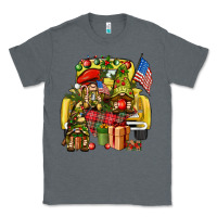 Charcoal Heather Christmas army gnomes truck 4th of july Classic Tee - HowdyJamesFarm