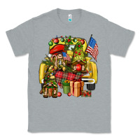 Heather Grey Christmas army gnomes truck 4th of july Classic Tee - HowdyJamesFarm