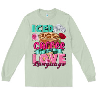 Matcha Iced Coffee is my love language Valentine's Day Long Sleeve Tee - FaDigitalArtStudio