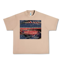 Burro American flag stitches Urban Heavy Tee - CowGirlArtShop