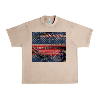 French Oak American flag stitches Urban Heavy Tee - CowGirlArtShop
