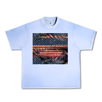 Grape Ice American flag stitches Urban Heavy Tee - CowGirlArtShop