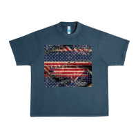 Midnight Navy American flag stitches Urban Heavy Tee - CowGirlArtShop