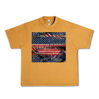 Peanut Butter American flag stitches Urban Heavy Tee - CowGirlArtShop