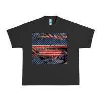 Pigment Black American flag stitches Urban Heavy Tee - CowGirlArtShop