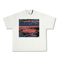 Pistachio American flag stitches Urban Heavy Tee - CowGirlArtShop