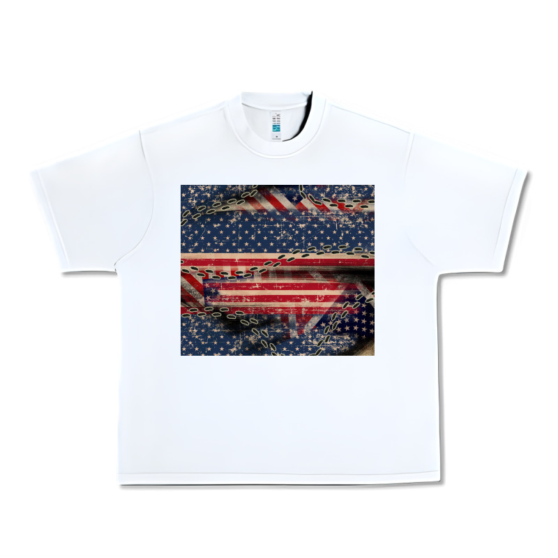 American Flag Stitches Urban Heavy Tee by CowGirlArtShop | Teevron