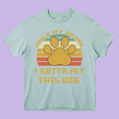 Hold My Drink I Gotta Pet This Dog Heavy Core Tee Designed By Bettercallsaul