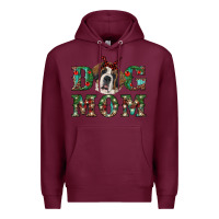 Burgundy Western Christmas Dog Mom St Bernard Premium Hoodie - RanaPortraitStore