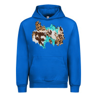 Cobalt cowhide leopard turquoise patch Urban Hoodie - AdoDesignShop