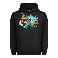 Pigment Black cowhide leopard turquoise patch Urban Hoodie - AdoDesignShop