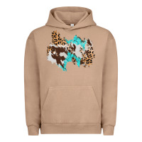 Pigment Burro cowhide leopard turquoise patch Urban Hoodie - AdoDesignShop