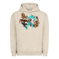 Pigment French Oak cowhide leopard turquoise patch Urban Hoodie - AdoDesignShop