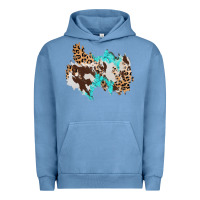 Pigment Pebble Blue cowhide leopard turquoise patch Urban Hoodie - AdoDesignShop