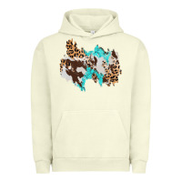Pigment Pistachio cowhide leopard turquoise patch Urban Hoodie - AdoDesignShop