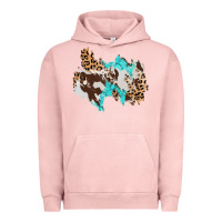 Pigment Salmon cowhide leopard turquoise patch Urban Hoodie - AdoDesignShop