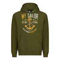 Army Green Proud Navy Mother for Moms of Sailors Proud Mom Navy Family Premium Hoodie - longCreatives