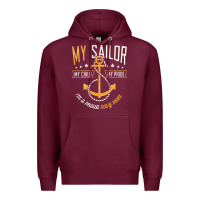 Burgundy Proud Navy Mother for Moms of Sailors Proud Mom Navy Family Premium Hoodie - longCreatives