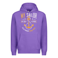 Purple Proud Navy Mother for Moms of Sailors Proud Mom Navy Family Premium Hoodie - longCreatives