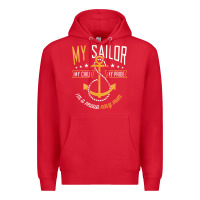 Red Proud Navy Mother for Moms of Sailors Proud Mom Navy Family Premium Hoodie - longCreatives