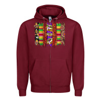 Burgundy mardi gras cake fleur de lis crawfish brushstrokes Zipper Hoodie - Artiststas