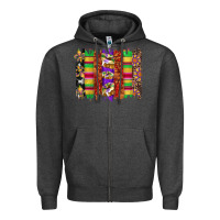 Charcoal Heather mardi gras cake fleur de lis crawfish brushstrokes Zipper Hoodie - Artiststas
