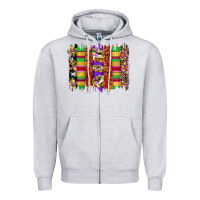 Heather Grey mardi gras cake fleur de lis crawfish brushstrokes Zipper Hoodie - Artiststas