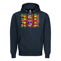 Navy mardi gras cake fleur de lis crawfish brushstrokes Zipper Hoodie - Artiststas