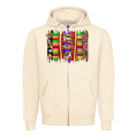 Mardi Gras Cake Fleur De Lis Crawfish Brushstrokes Zipper Hoodie | Teevron
