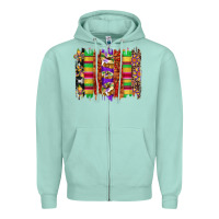Seafoam mardi gras cake fleur de lis crawfish brushstrokes Zipper Hoodie - Artiststas