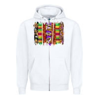 White mardi gras cake fleur de lis crawfish brushstrokes Zipper Hoodie - Artiststas