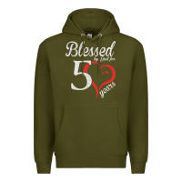 Army Green Vintage 50th Birthday Blessed By God For 50 Years Birthday Premium Hoodie - longCreatives