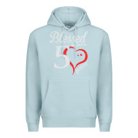 Blue Mist Vintage 50th Birthday Blessed By God For 50 Years Birthday Premium Hoodie - longCreatives