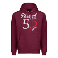 Burgundy Vintage 50th Birthday Blessed By God For 50 Years Birthday Premium Hoodie - longCreatives