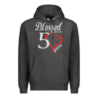 Charcoal Heather Vintage 50th Birthday Blessed By God For 50 Years Birthday Premium Hoodie - longCreatives