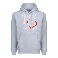 Heather Grey Vintage 50th Birthday Blessed By God For 50 Years Birthday Premium Hoodie - longCreatives