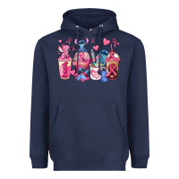 Navy breast cancer stitch coffee cups Heavyweight Hoodie - AdoDesignShop