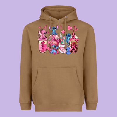 Breast Cancer Stitch Coffee Cups Heavyweight Hoodie Designed By Adodesignshop