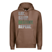 Chestnut Destiny  Eat Sleep Destiny Repeat Short Sleeve Premium Hoodie - longCreatives