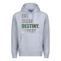 Heather Grey Destiny  Eat Sleep Destiny Repeat Short Sleeve Premium Hoodie - longCreatives