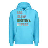 Ocean Blue Destiny  Eat Sleep Destiny Repeat Short Sleeve Premium Hoodie - longCreatives